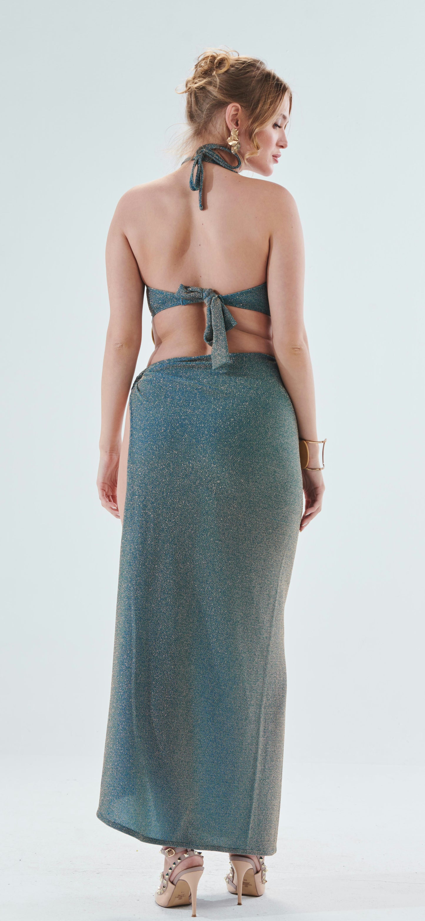 The Rings Blue x Gold Beach dress