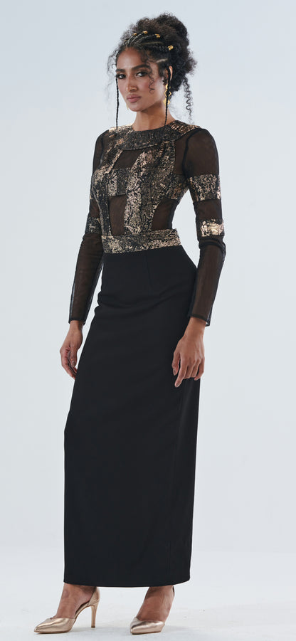 The Gold - Black Brocade set