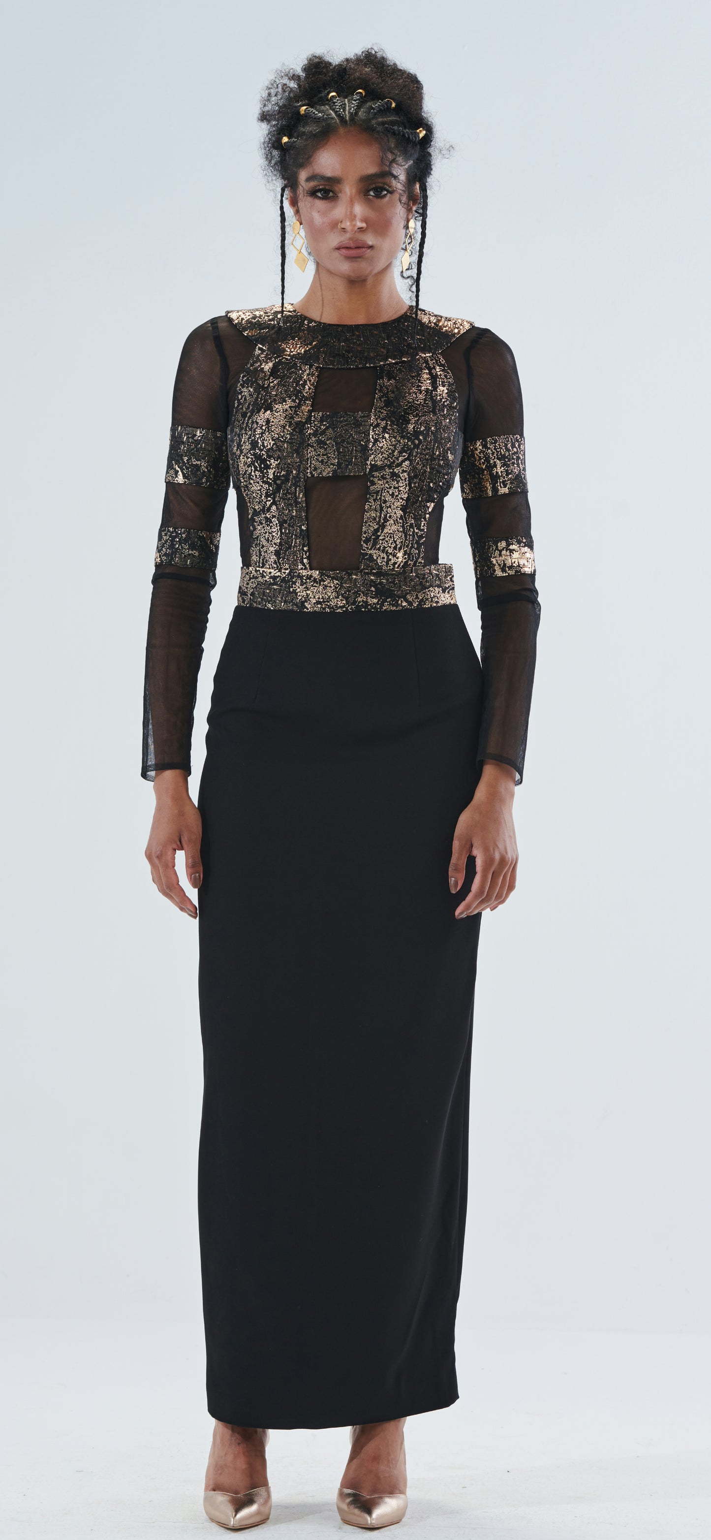 The Gold - Black Brocade set